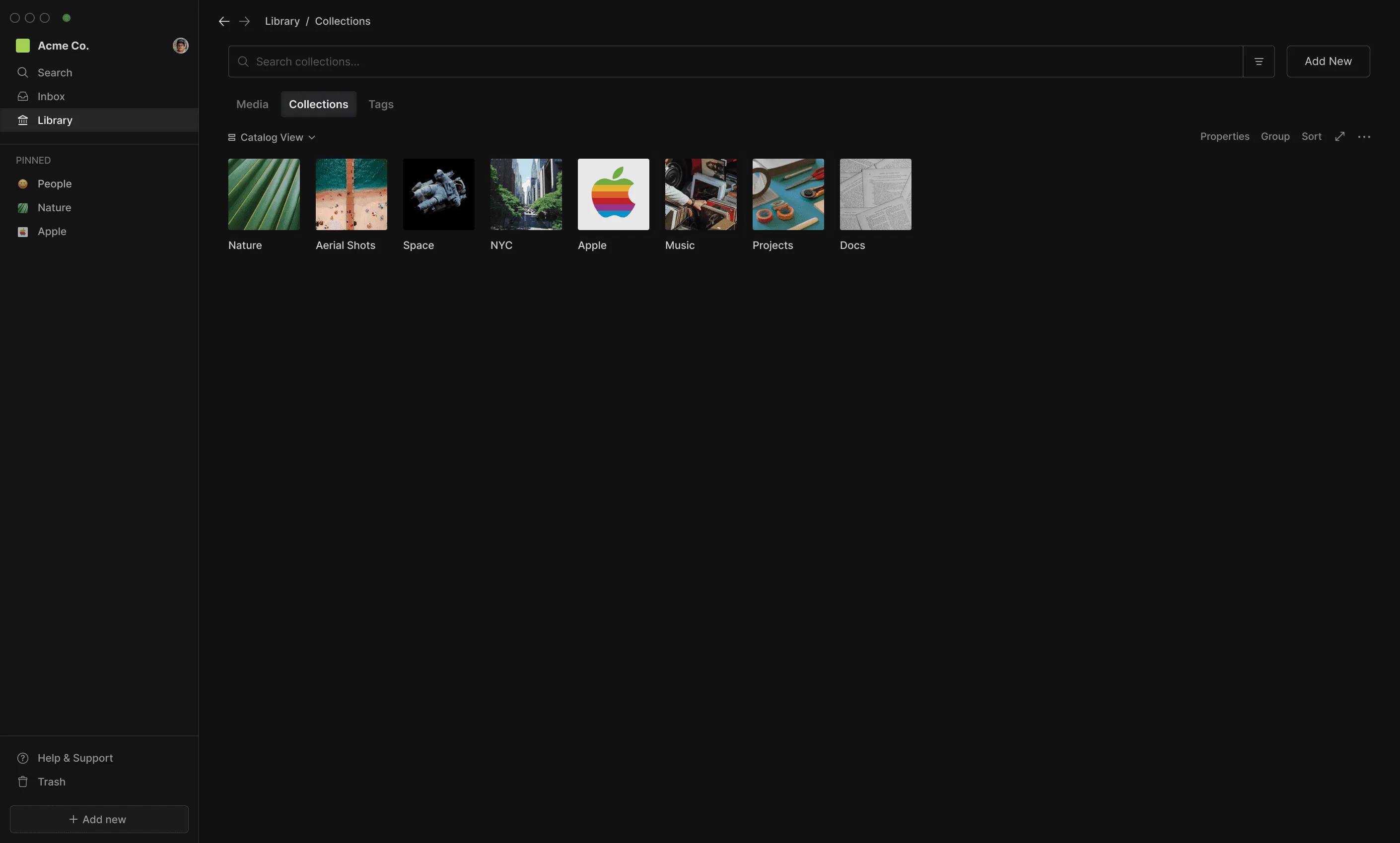 Hyperflow Library screen