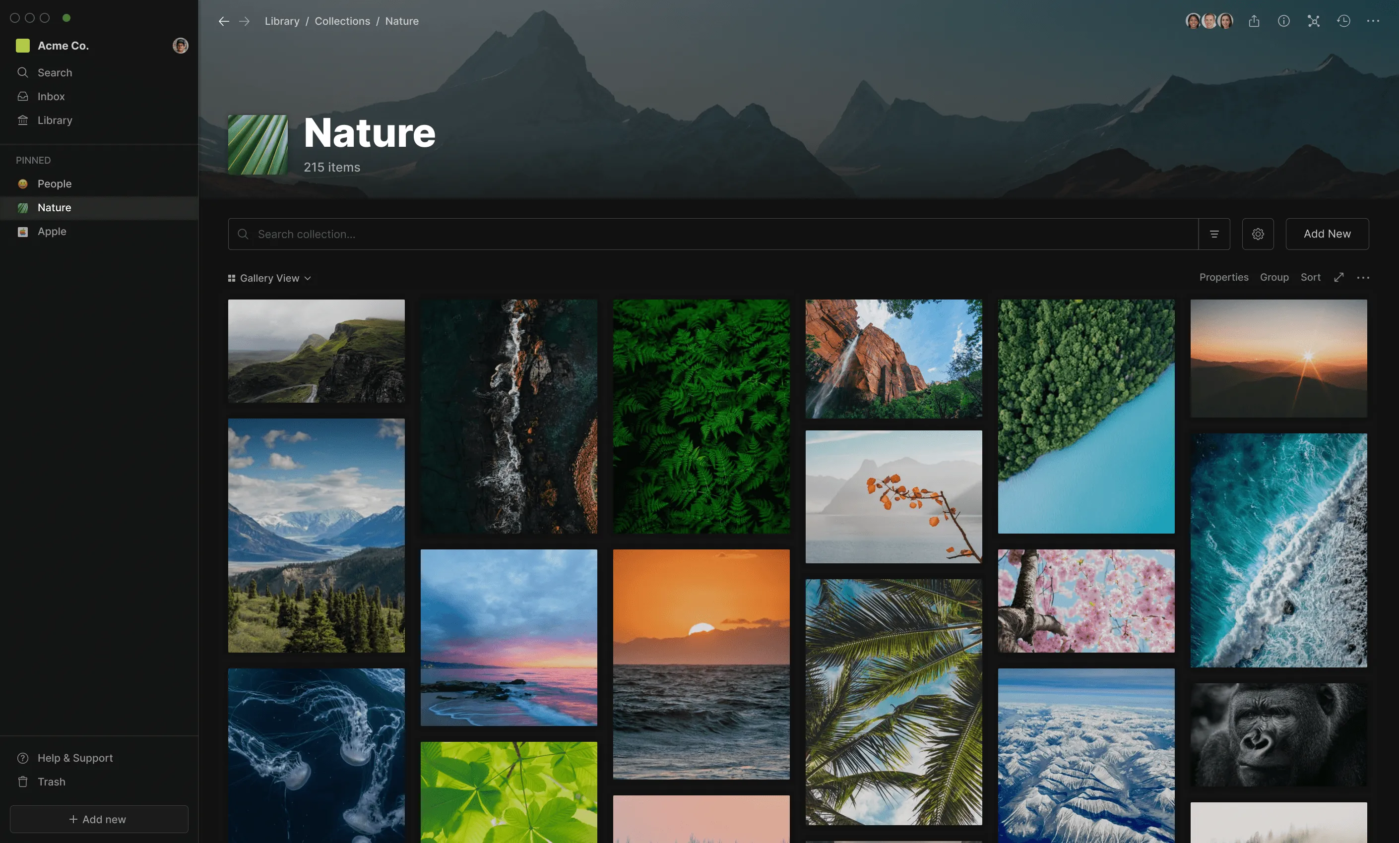 Hyperflow Library screen