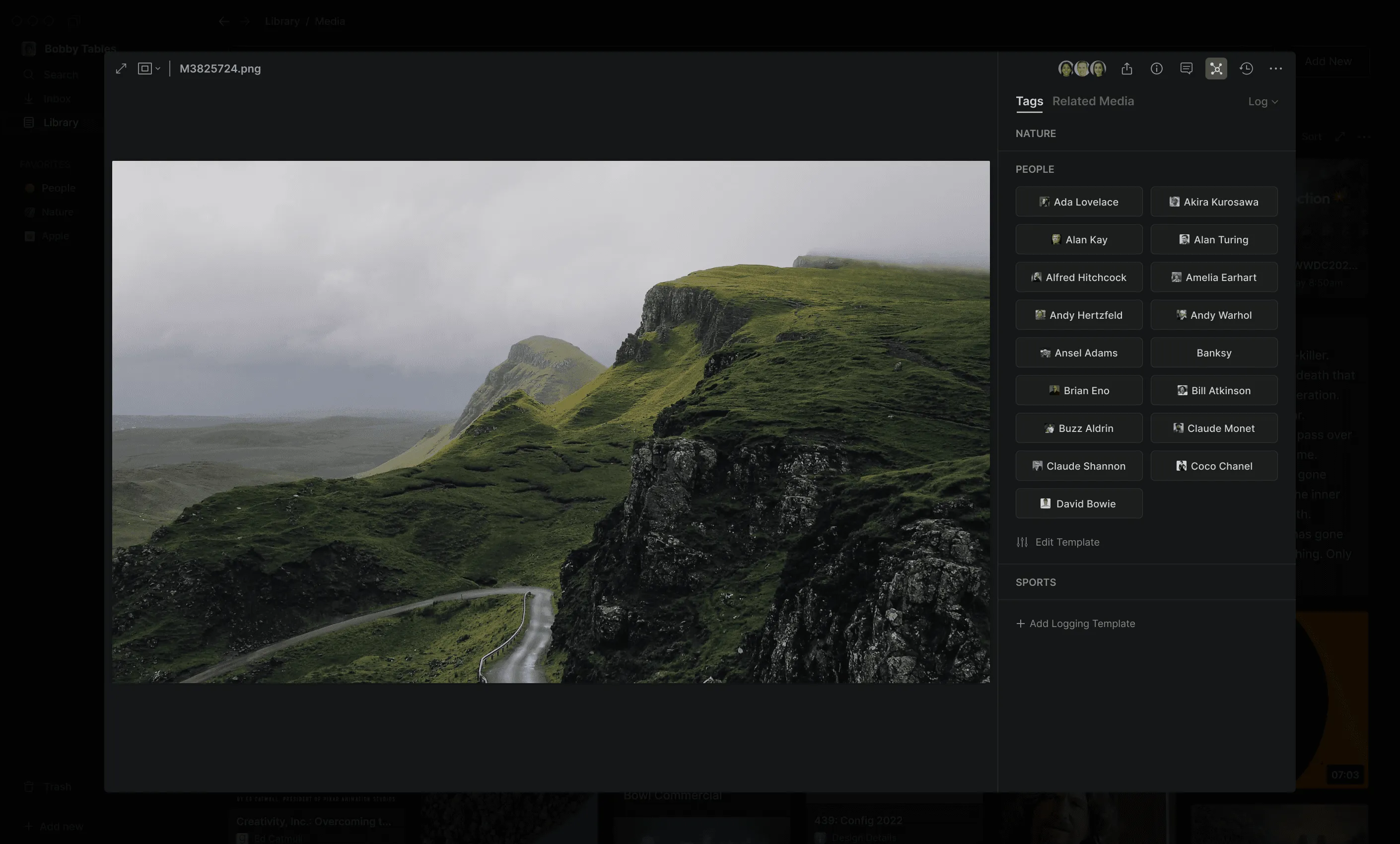 Hyperflow Library screen