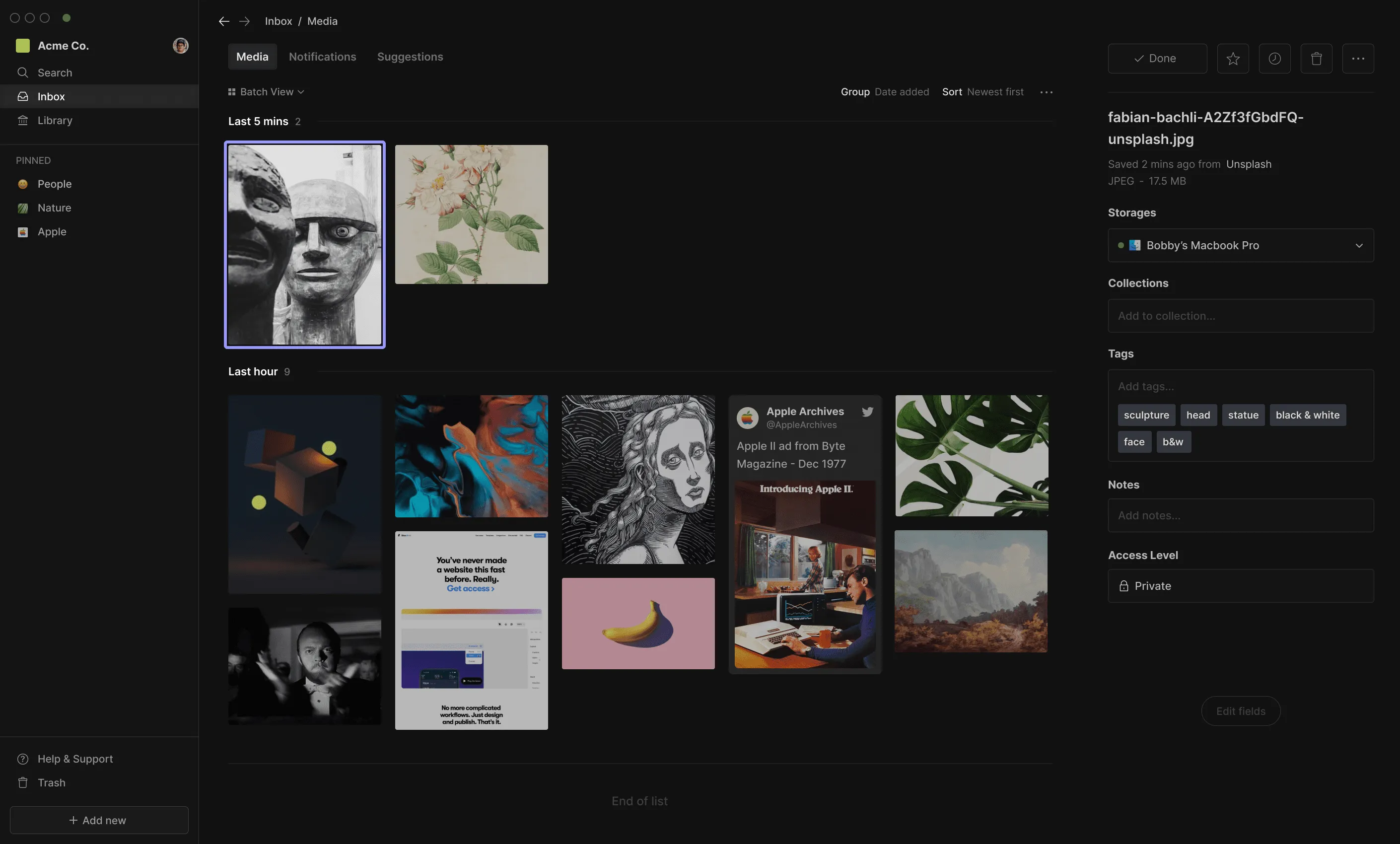 Hyperflow Library screen