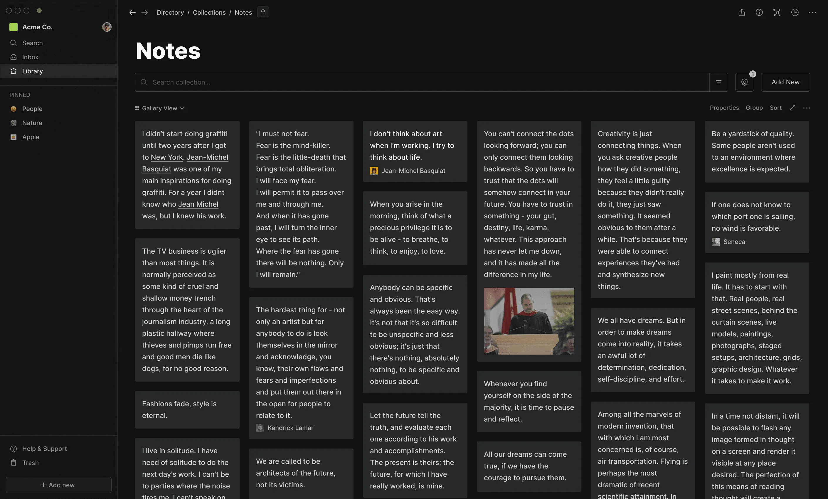 Hyperflow Library screen
