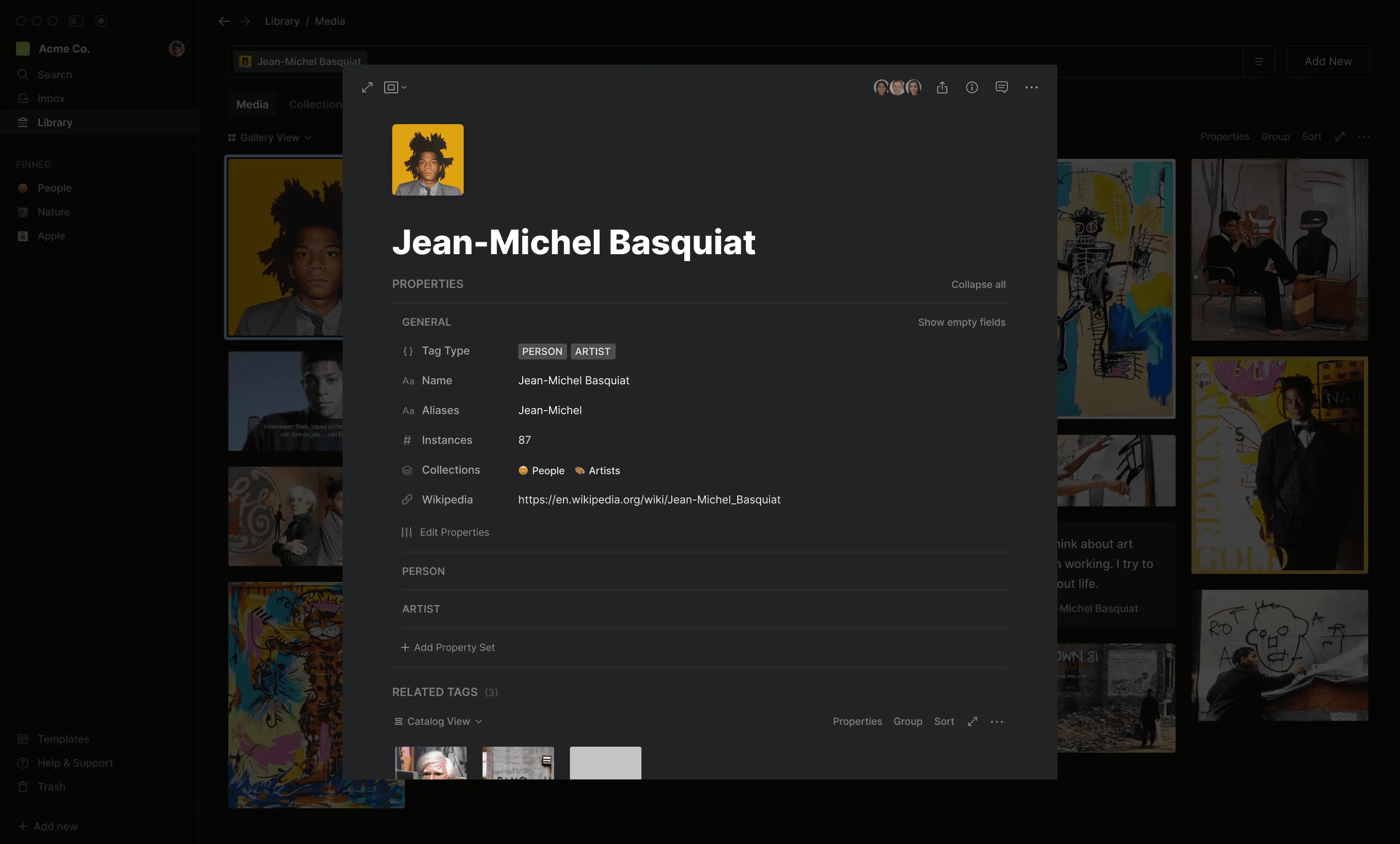 Hyperflow Library screen