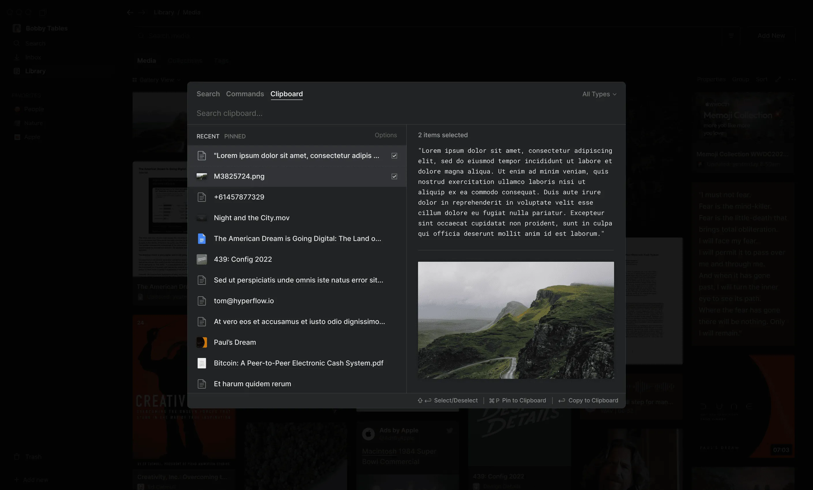 Hyperflow Library screen