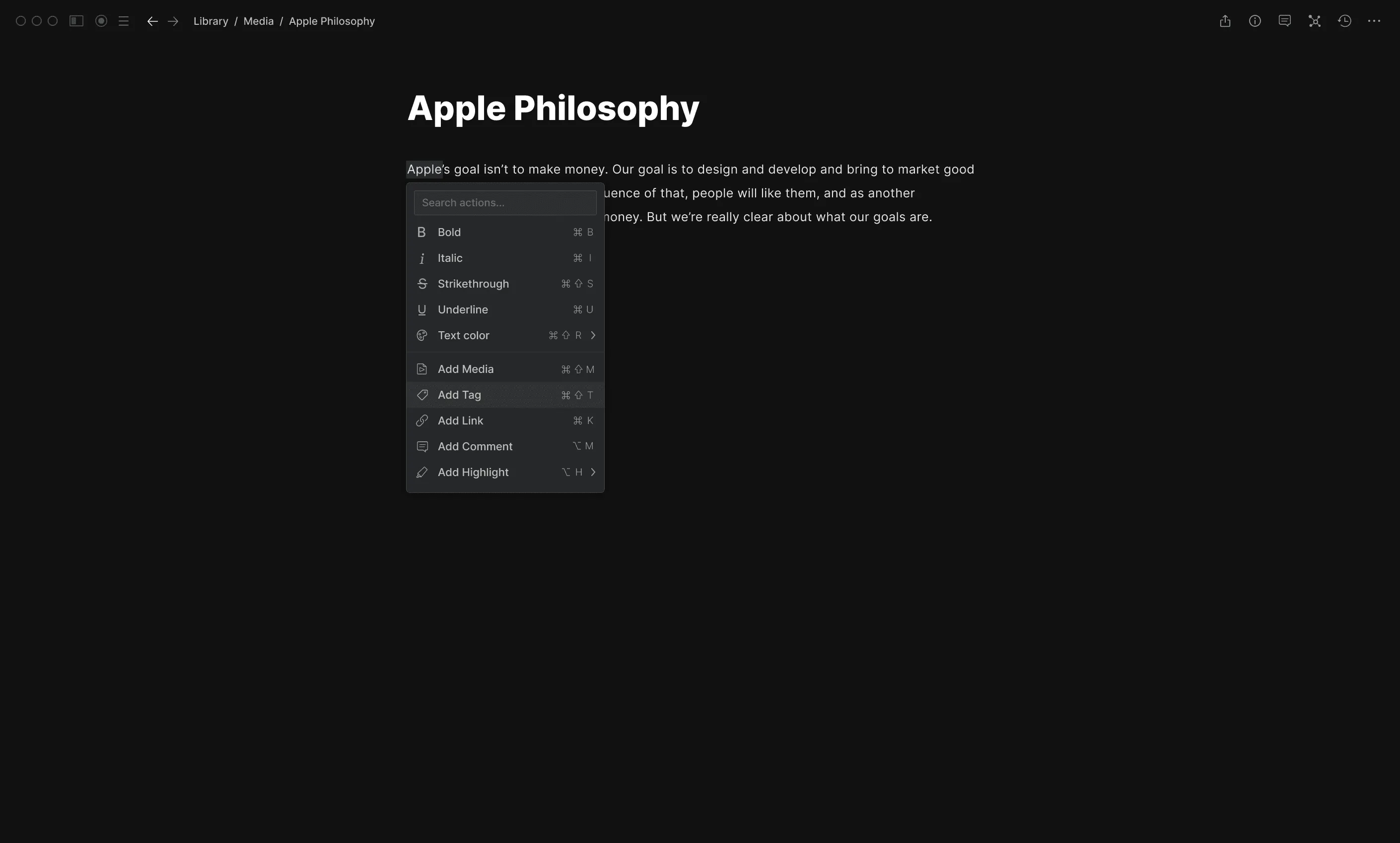 Hyperflow Library screen